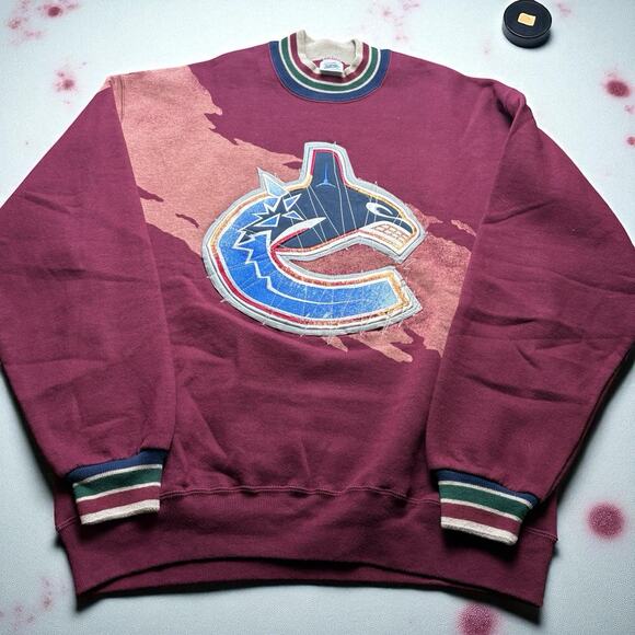 Vintage Vancouver Canucks NHL Custom Dye Jerzees Men’s Large Sweatshirt - Picture 1 of 6